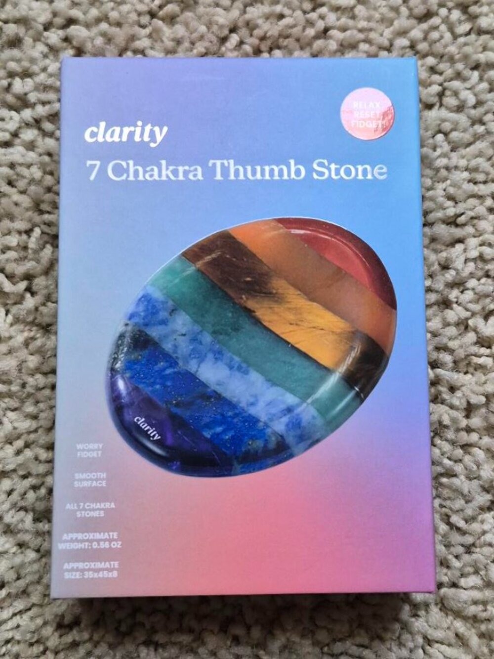 7 Chakra Thumb Stone, NWT